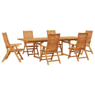 vidaXL Conjunto De Comedor De Jard&iacute;n 7 Pcs Marr&oacute;n Vidaxl