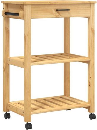 vidaXL Carrito de cocina MONZA madera maciza de pino 60x40x88,5 cm vidaXL
