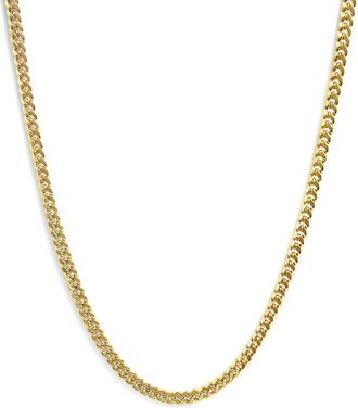 House of Brilliance Semi-Solid 14K Yellow Gold 6.1mm Classic Miami Cuban Chain Necklace - 28 Inches