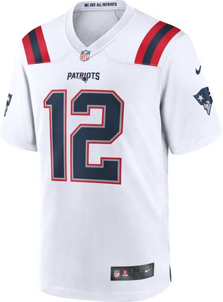 Nike Tom Brady New England Patriots Retired Nike Mens NFL Game Jersey in White | 67NMNPGRBDY-DLV
