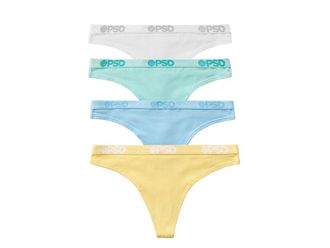 PSD Pastel Modal Solid Thong 4 Pack Box Womens Underwear : SM, Cotton/Elastane/Microfiber