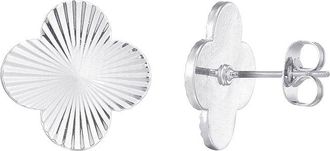 Adornia Adornia Silver Plated Prismatic Clover Stud Earrings