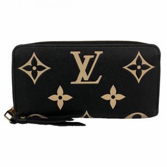 Louis Vuitton Beige Black Long Wallet (Bi-Fold) (Pre-Owned)