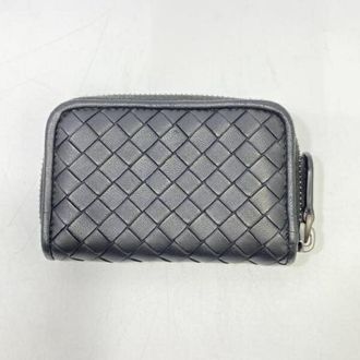 Bottega Veneta Black Blue Intrecciato Coin Purse/Coin Case (Pre-Owned)