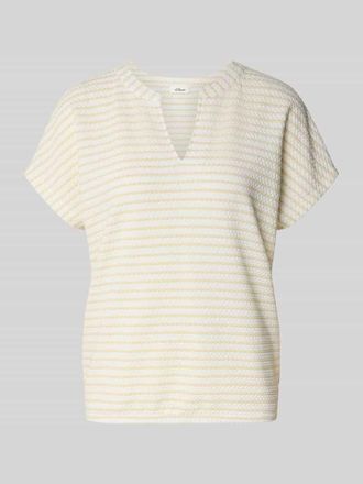 s.Oliver Red Label Relaxed Fit T-Shirt mit V-Ausschnitt in Sand, Gr&ouml;&szlig;e 42