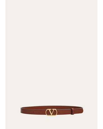 Valentino Garavani VLogo Signature Leather Belt, 20MM