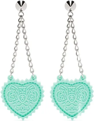 Dsquared2 heart-pendant earrings - women - Metal/Resin - OS - Silver
