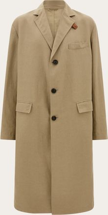 Ferragamo Men Linen blend duster Brown