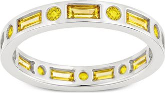 Sterling Forever Sterling Silver Canary CZ Ethel Ring