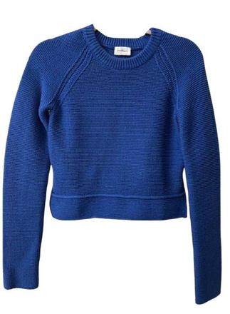 Ferragamo Ferragamo Blue Cotton/Silk Blend Sweater Size S