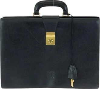 Loewe Pre-owned Aktetas - Heren - Vintage Handtas - Zwart - ONE Size - Leer - Vintage