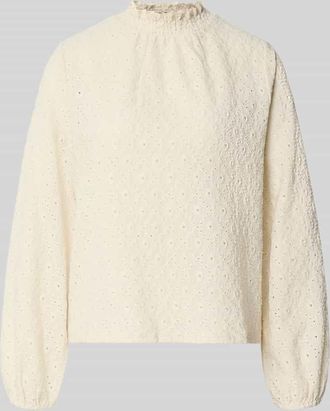 Zero Regular Fit Bluse mit Loch-Optik in Ecru, Gr&ouml;&szlig;e 34