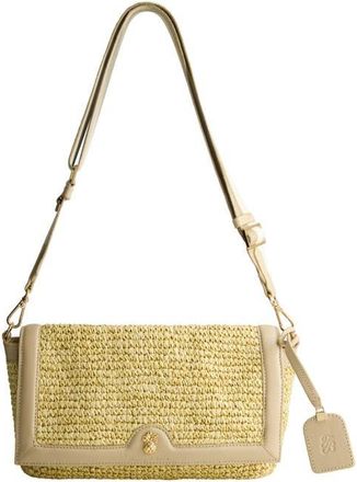 Tommy Bahama Soft Straw Long Flap Crossbody in Tan at Nordstrom