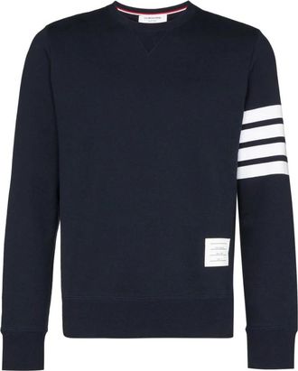 Thom Browne Klassiek Sweatshirt IN Klassieke Loopback 4 BAR - Heren - Sweatshirts - Blauw - S - Katoen - Hoodies & sweatvesten