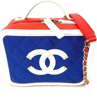 Chanel Pre-owned Leather chanel-bags - Dames - Vintage Handtas - Blauw - ONE Size - Vintage