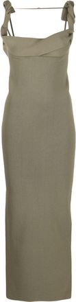 Jacquemus La robe maille Alca square-neck dress - women - Polyamide/Viscose - 42 - Green