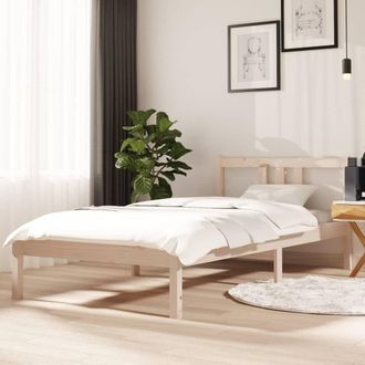 vidaXL Estructura Cama Individual Sin Colch&oacute;n Madera Maciza 90x190 Cm Vidaxl