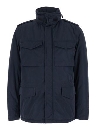 Aspesi Blue Mock Collar Jacket