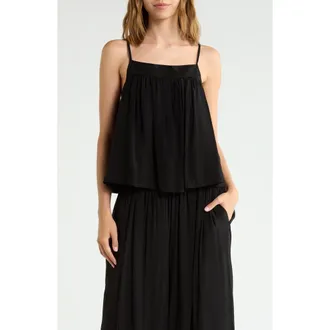 Elan Flowy Cover-Up Camisole in Black at Nordstrom, Size X-Small