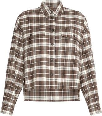 Max Mara Rechtvallend Flanellen Geruite Blouse - Dames - Overhemden - Veelkleurig - XS - Katoen - Overhemden