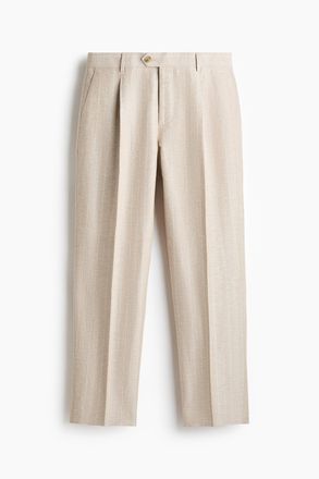 H&M Elegante Hose in Regular Fit - Beige/Gestreift