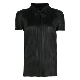 Issey Miyake Blouses, female, Black, Size: 2XL Pleated Shirt