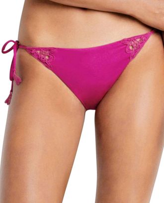 Seafolly Brazilian Tie Side Bikini Bottom In Sea Flower Festival Pink