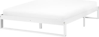Beliani Cama Con Somier Estilo Minimalista De Madera De Pino 140 X 200 Cm Sin Cabecero Blanco Talairan
