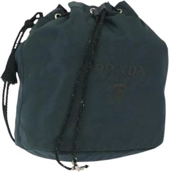 Prada Pre-owned Vintage Nylon Bucket Bag - Dames - Vintage Tas - Blauw - ONE Size - Nylon - Vintage