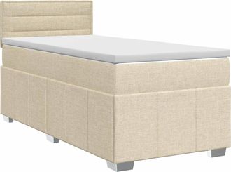 vidaXL Letto Box Spring Con Materasso Crema 80 X 200 Cm Tessuto Vidaxl