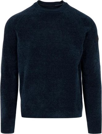 Roberto Ricci Design Trui met ronde hals en logo - Heren - Ronde hals truien - Blauw - M - Polyester - Truien & Vesten