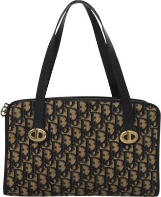 Dior 30 Montaigne Navy Canvas Shoulder Bag (Pre-Owned)