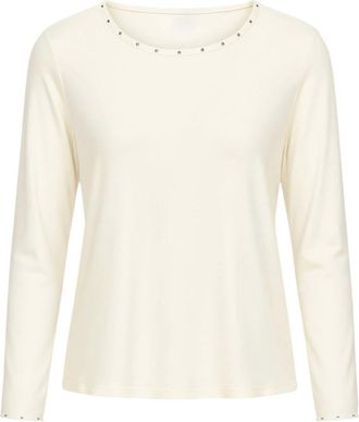 2-Biz Trainingsshirt met Lange Mouwen - Dames - Longsleeves - Beige - XL - Tops