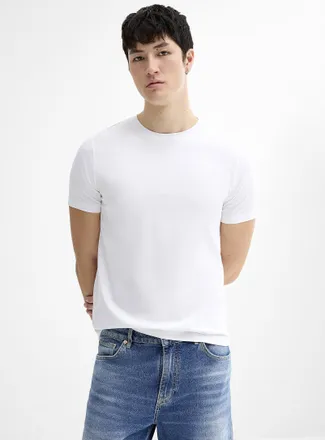 Le 31 Mens 100% organic cotton solid T-shirt Slim fit