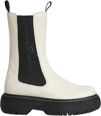 Pepe Jeans London Chelsea Boots - Dames - Chelseaboots - Wit - 39 EU - Schoenen