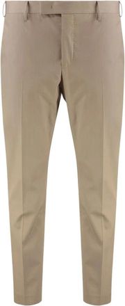 PT01 Pt01, Broeken, Heren, Beige, M, Katoen, Klassieke Pasvorm Maatwerk Pantalon