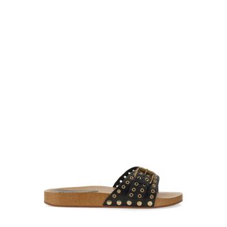 Isabel Marant Isabel Marant, Sliders, female, Black, Size: 6 US Round Toe Smooth Cowhide
