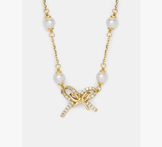 Kate Spade New York Girlie Pearlie Pearl Bow Scatter Necklace