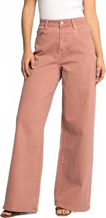 Thread & Supply Erin Mid-Rise Wide Leg Jeans In Washed Rose