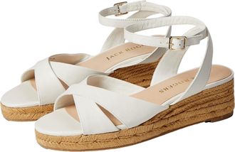 Jack Rogers Palmer Crisscross Espadrille Mid Wedge White 163221WG01-100 Womens