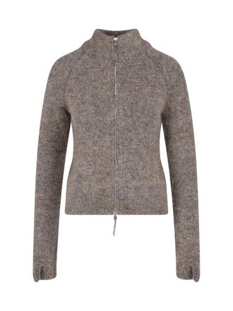 Roa Grey Textured High Collar Sweater