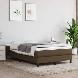 vidaXL Estructura De Cama Con Somier Tela Marr&oacute;n Oscuro 120x200 Cm Vidaxl