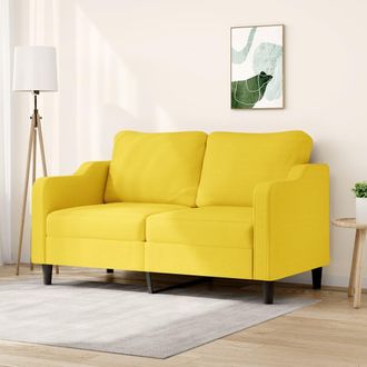 vidaXL Sof&aacute; De 2 Plazas De Tela Amarillo Claro 140 Cm Vidaxl
