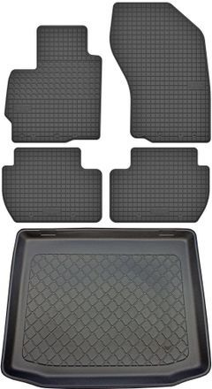 OEM Juego De Alfombrillas De Goma Para Coche Y Alfombrilla Para Maletero Para Peugeot 4008 Crossover (05.2012-03.2017)