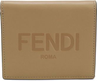 Fendi Zucca Beige Leather Wallet (Bi-Fold) (Pre-Owned)