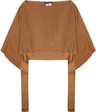 Alberta Ferretti Alberta Ferretti Mesh Knitted Poncho Sweater