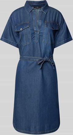 Monari Knielanges Jeanskleid mit Brusttaschen in Jeansblau, Gr&ouml;&szlig;e 34