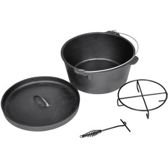 vidaXL Pentola casseruola da campeggio in ghisa con coperchio