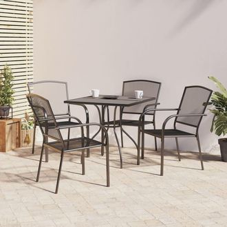 vidaXL Vidaxl - Juego De Comedor De Jard&iacute;n 5 Piezas Acero Gris Antracita