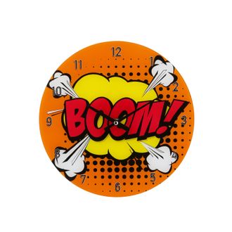 KASANOVA Orologio da parete 30 cm fumetto arancione Boom